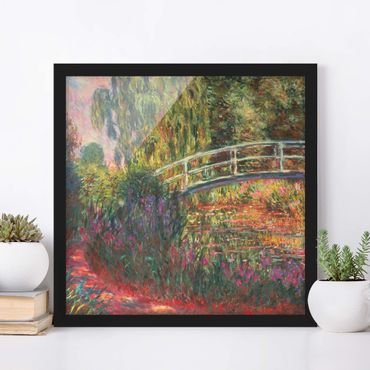 Bild mit Rahmen - Claude Monet - Japanische Brücke im Garten von Giverny - Quadrat 1:1