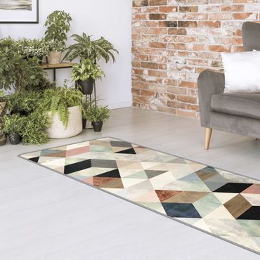Teppich - Aquarell-Mosaik mit Dreiecken I