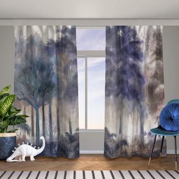 Vorhang - Blaue Wald Malerei