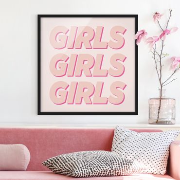 Bild mit Rahmen - GIRLS GIRLS GIRLS - Quadrat 1:1