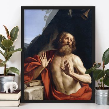 Bild mit Rahmen - Guercino - Der heilige Hieronymus - Hochformat 3:4