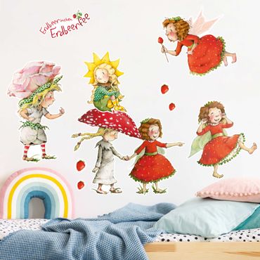 Wandtattoo - Erdbeerinchen Erdbeerfee - Erdbeerinchen, Ida und Eleni Sticker Set