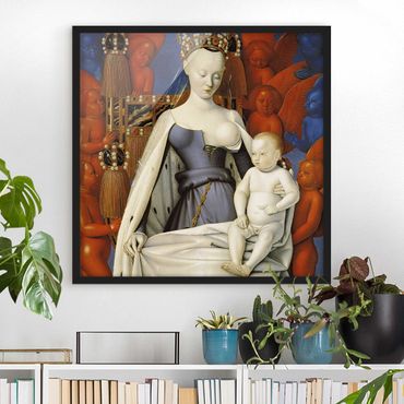 Bild mit Rahmen - Jean Fouquet - Die thronende Madonna - Quadrat 1:1