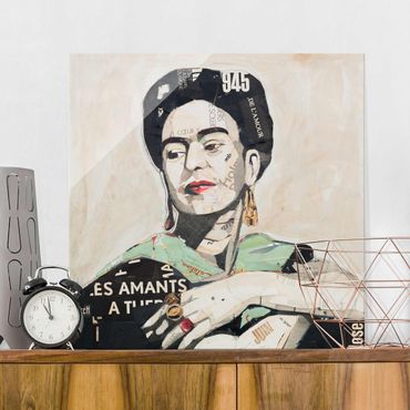 Glasbild - Frida Kahlo - Collage No.4 - Quadrat 1:1