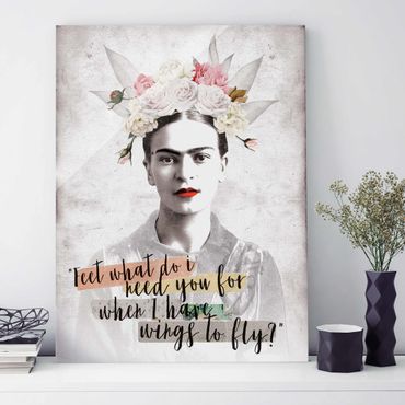 Glasbild - Frida Kahlo - Quote - Hochformat 3:4