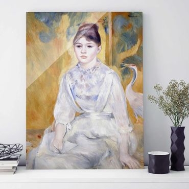Glasbild - Kunstdruck Auguste Renoir - Junges Mädchen mit Brief - Impressionismus Hoch 3:4