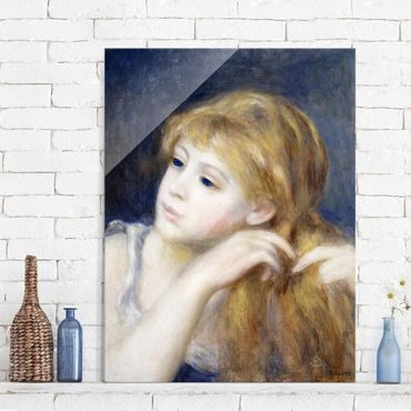 Glasbild - Kunstdruck Auguste Renoir - Kopf eines jungen Mädchens - Impressionismus Hoch 3:4