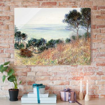 Glasbild - Kunstdruck Claude Monet - Die Küste von Varengeville - Impressionismus Quer 4:3