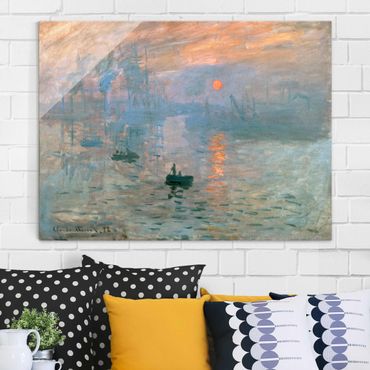 Glasbild - Kunstdruck Claude Monet - Impression (Sonnenaufgang) - Impressionismus Quer 4:3