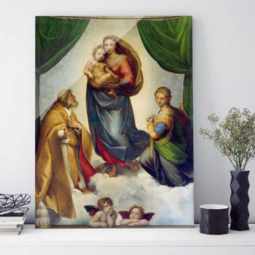 Raffael Die Sixtinische Madonna Hochformat 4:3 Bild mit Rahmen