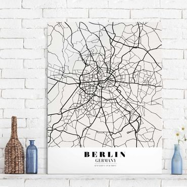 Glasbild - Stadtplan Berlin - Klassik - Hochformat 4:3