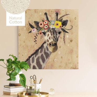 Leinwandbild - Klimt Giraffe - Quadrat 1:1
