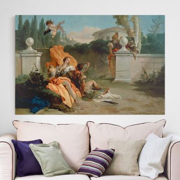 Leinwandbild - Giovanni Battista Tiepolo - Rinaldo und Armida werden von Ubaldo und Carlo überrascht - Quer 3:2