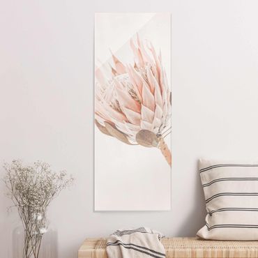 Glasbild - Protea Königin der Blüten - Hochformat
