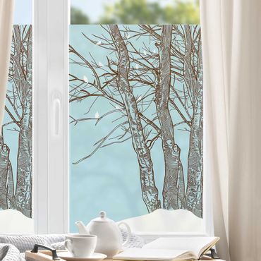 Fensterfolie - Sichtschutz - Winterbäume - Fensterbilder