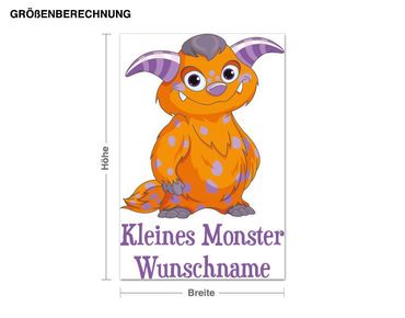 Wunschtext-Wandsticker Kleines Monster