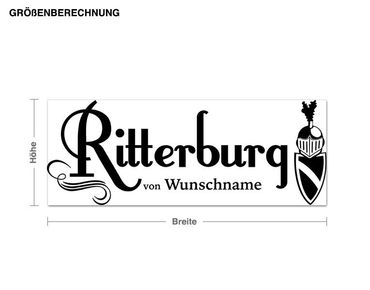Wunschtext-Wandtattoo Wunschname Ritterburg