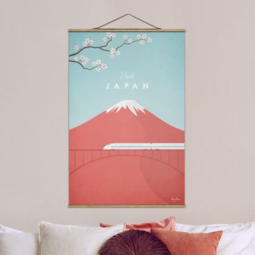 Stoffbild mit Posterleisten - Reiseposter - Japan - Hochformat 2:3
