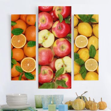 Leinwandbild 3-teilig - Frische Früchte - Galerie Triptychon