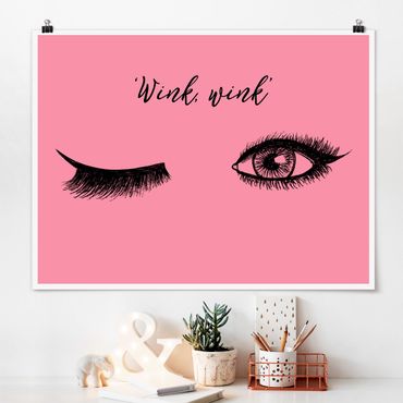 Poster - Wimpern Chat - Wink - Querformat 3:4
