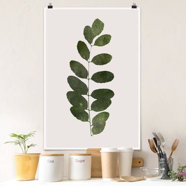 Poster - Grafische Pflanzenwelt - Dunkelgrün - Hochformat 3:2