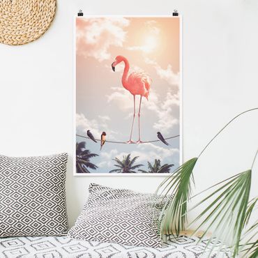 Poster - Jonas Loose - Himmel mit Flamingo - Hochformat 3:2