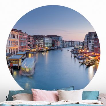 Runde Tapete selbstklebend - Abendstimmung auf Canal Grande in Venedig