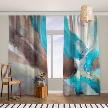 Vorhang - Abstraktes Farbenspiel mit Blau