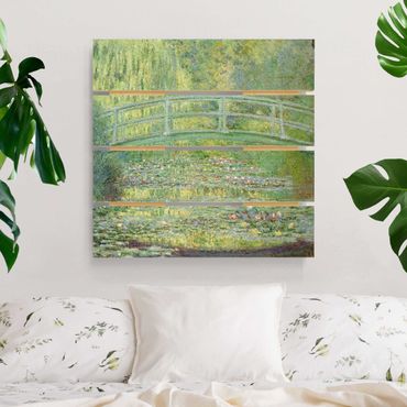 Holzbild - Claude Monet - Japanische Brücke - Quadrat 1:1