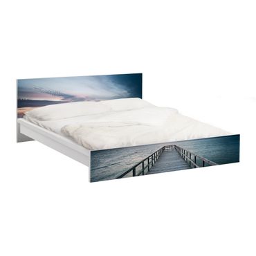 Möbelfolie für IKEA Malm Bett niedrig 180x200cm - Klebefolie Steg Promenade