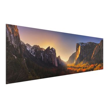 Alu-Dibond Bild - Sonnenuntergang im Yosemite