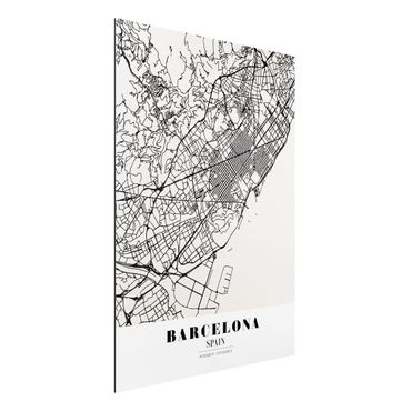 Alu-Dibond Bild - Stadtplan Barcelona - Klassik