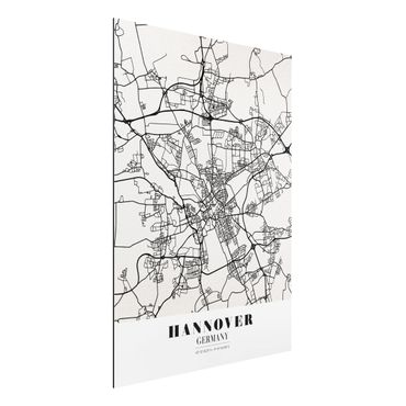 Alu-Dibond Bild - Stadtplan Hannover - Klassik