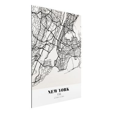 Alu-Dibond Bild - Stadtplan New York - Klassik
