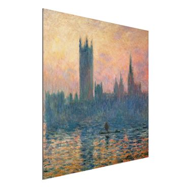 Alu-Dibond Bild - Claude Monet - Das Parlament in London bei Sonnenuntergang