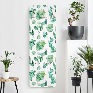 Garderobe - Aquarell Eukalyptuszweige und Blätter Muster