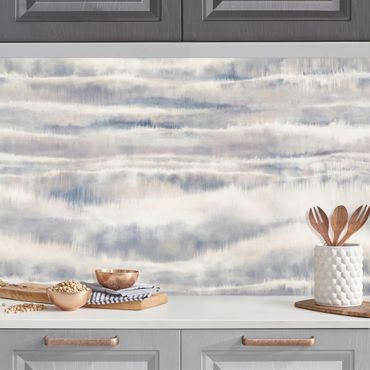 Küchenrückwand - Aquarell Nebel Streifen