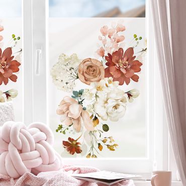Fensterfolie - Sichtschutz - Aquarell Wildblumen - Fensterbilder