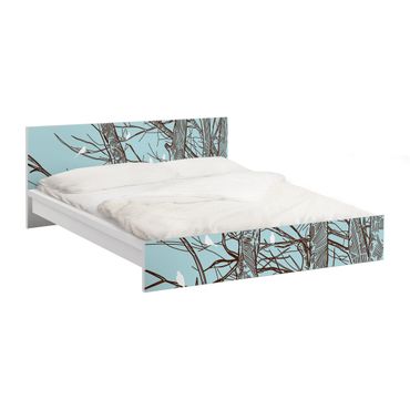 Möbelfolie für IKEA Malm Bett niedrig 180x200cm - Klebefolie Winterbäume