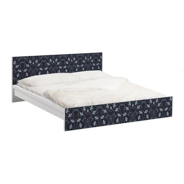 Möbelfolie für IKEA Malm Bett niedrig 180x200cm - Klebefolie Blumen Ornament Fantasie