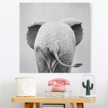 Leinwand-Bild Kunstdruck Hochformat 50x100 Bilder Schlendernder Elefant 