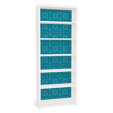 Möbelfolie für IKEA Billy Regal - Klebefolie Orientalisches Ornament Türkis