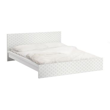 Möbelfolie für IKEA Malm Bett niedrig 140x200cm - Rautengitter hellbeige