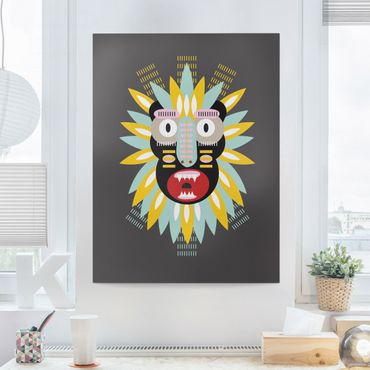 Leinwandbild - Collage Ethno Maske - King Kong - Hochformat 4:3