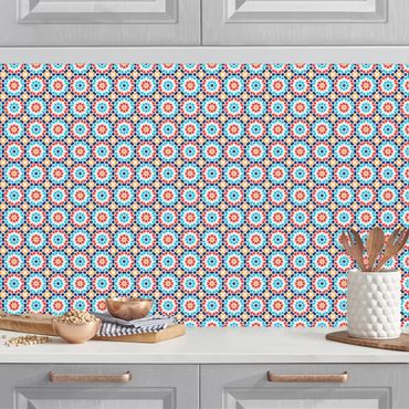 Küchenrückwand - Orientalisches Muster mit bunten Blüten