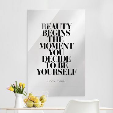 Glasbild - Be yourself Coco Chanel - Hochformat 2:3