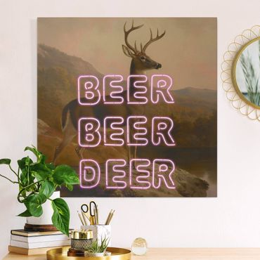 Leinwandbild - Beer Beer Deer - Quadrat 1:1