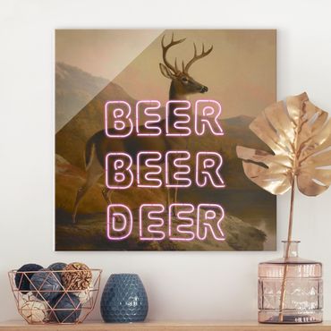 Glasbild - Beer Beer Deer - Quadrat 1:1