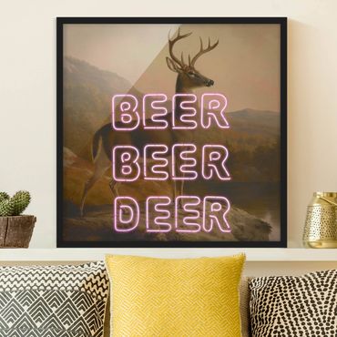 Bild mit Rahmen - Beer Beer Deer - Quadrat 1:1