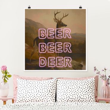 Poster - Beer Beer Deer - Quadrat 1:1